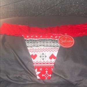 Splendies Festive Red and White Women's Panties